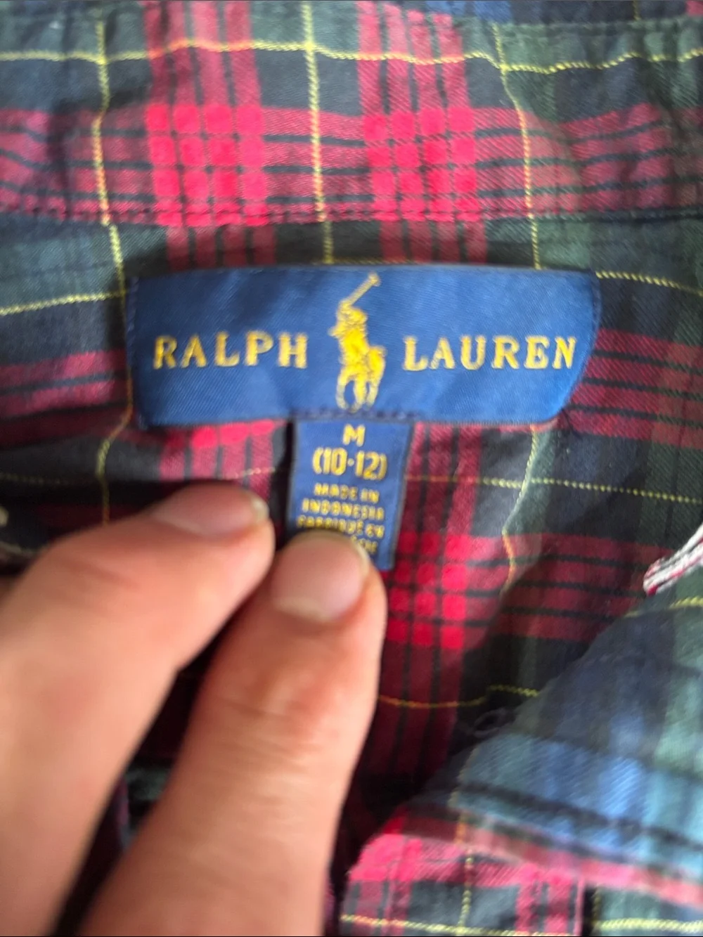 Ralph Lauren Red, Blue & Green Plaid Button-Down Shirt